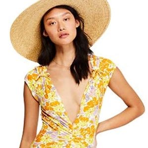 Free People Key to Your Heart Floral Knit Mini Dre